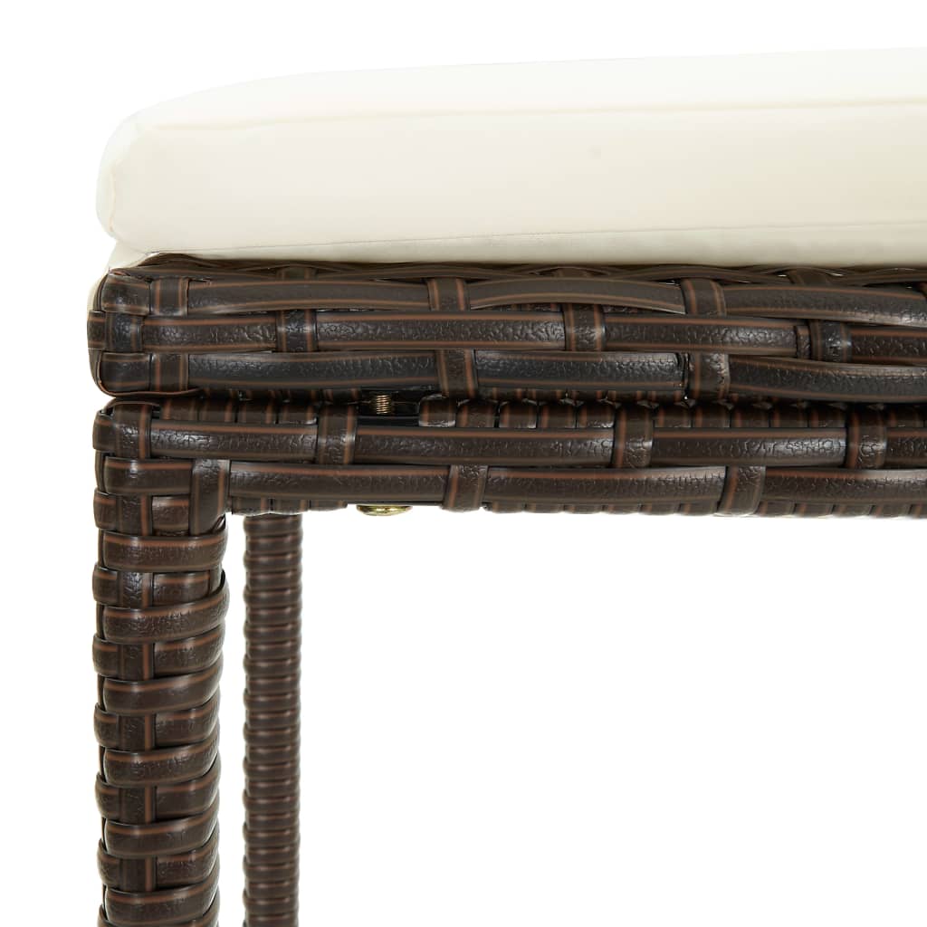 vidaXL Sodo baro baldų komplektas su pagalvėlėmis, 7 dalių, rudas