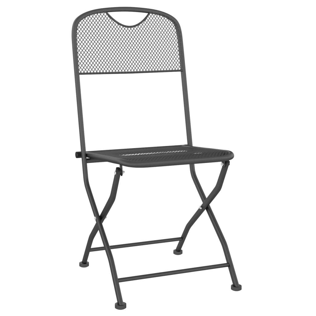 vidaXL Sulankstomos sodo kėdės, 2vnt., antracito spalvos, metalas