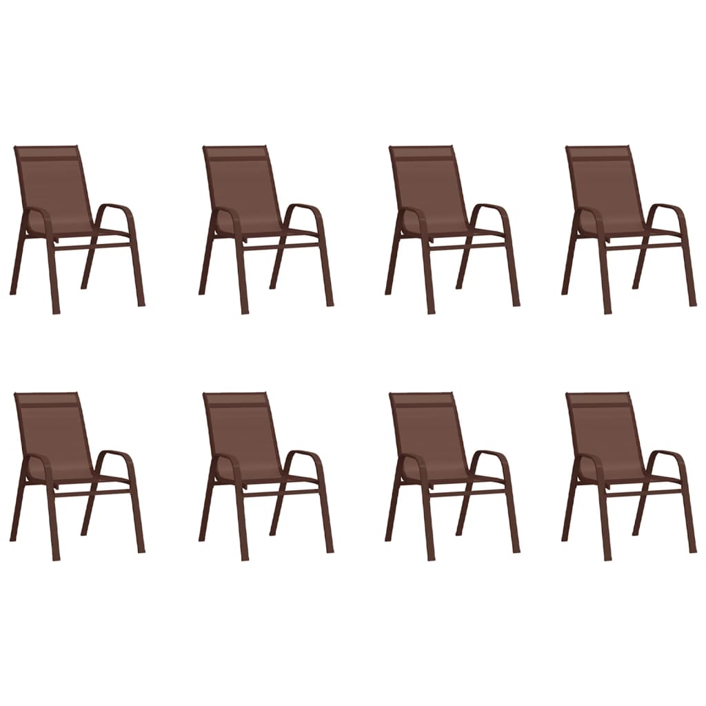 vidaXL Sodo valgomojo baldų komplektas, 9 dalių, rudas ir juodas