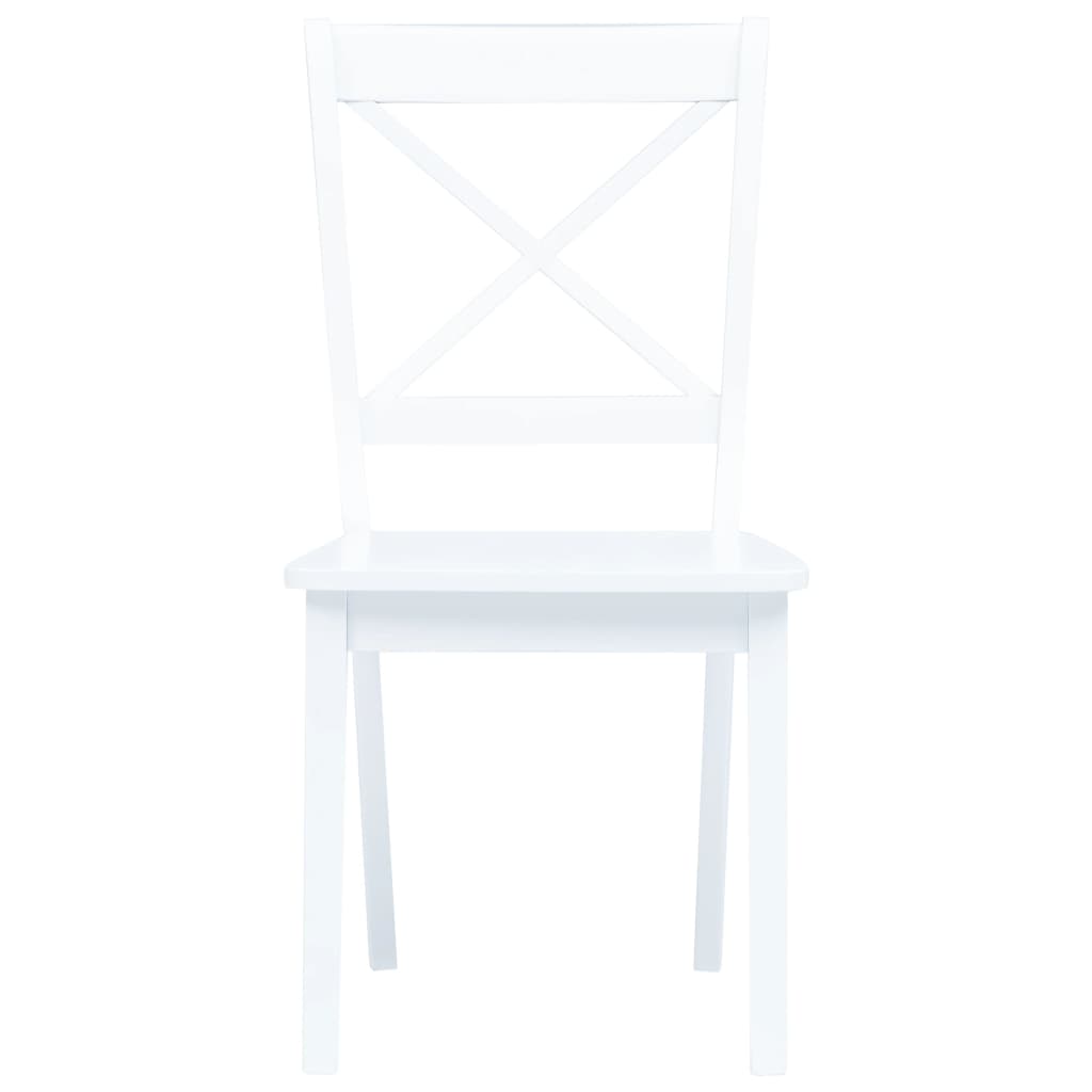vidaXL Valgomojo kėdės, 4 vnt., balt. sp., kaučiukmedžio med. masyvas