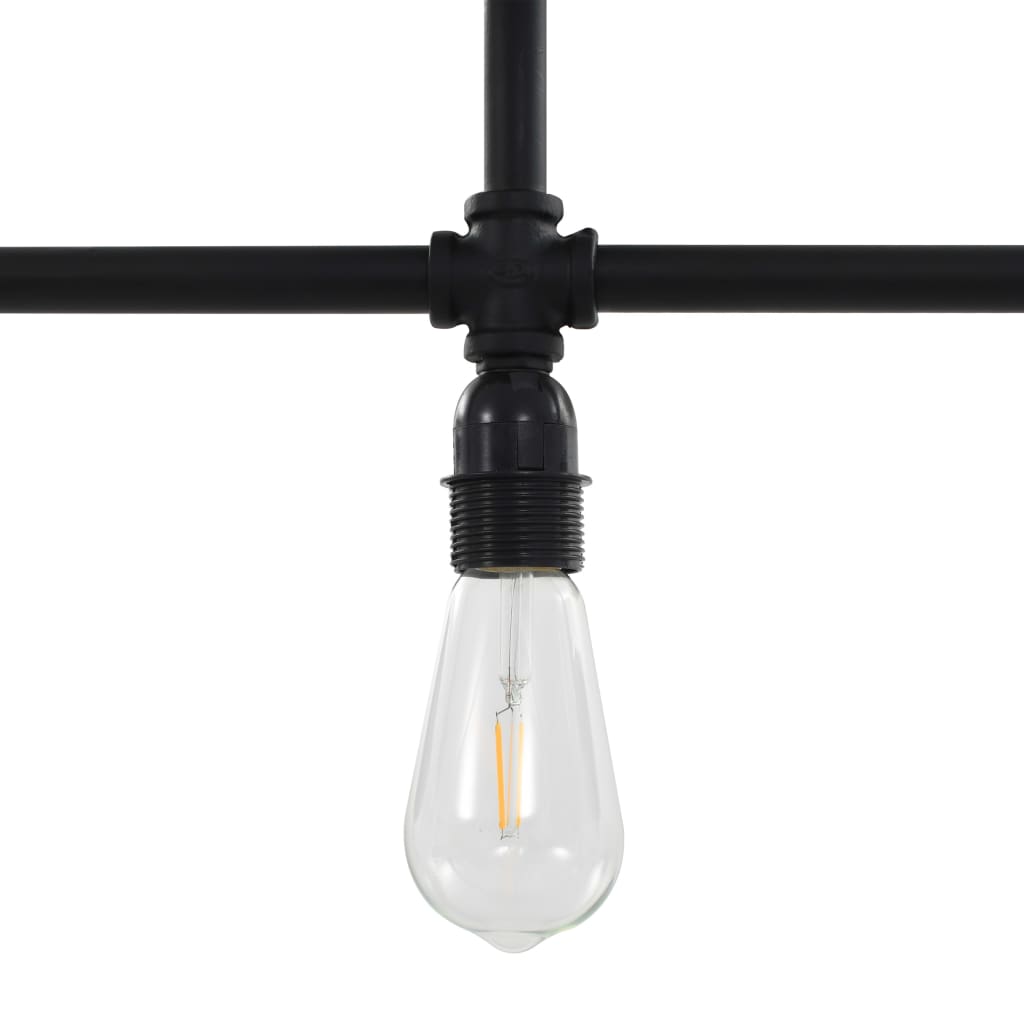 vidaXL Lubinis šviestuvas, juodos spalvos, 3 x E27 lemputės