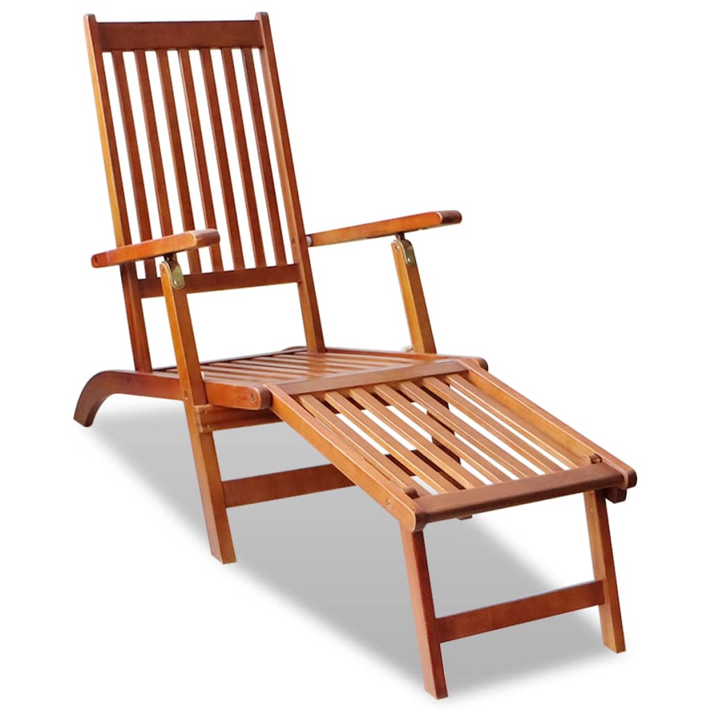 vidaXL Kėdė terasai su atrama kojoms, akacijos mediena