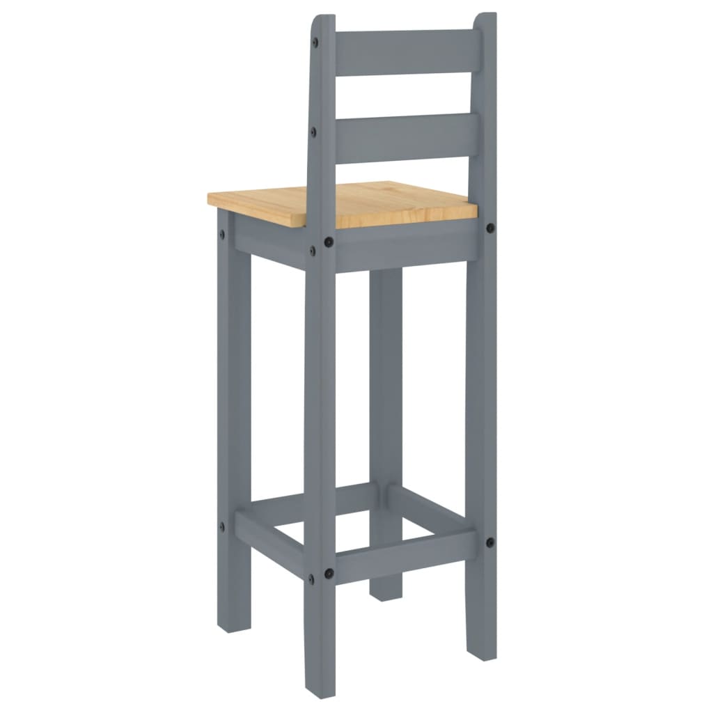 vidaXL Baro kėdės, 2vnt., pilkos spalvos, pušies medienos masyvas