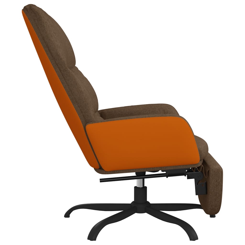 vidaXL Poilsio kėdė su pakoja, rudos spalvos, audinys