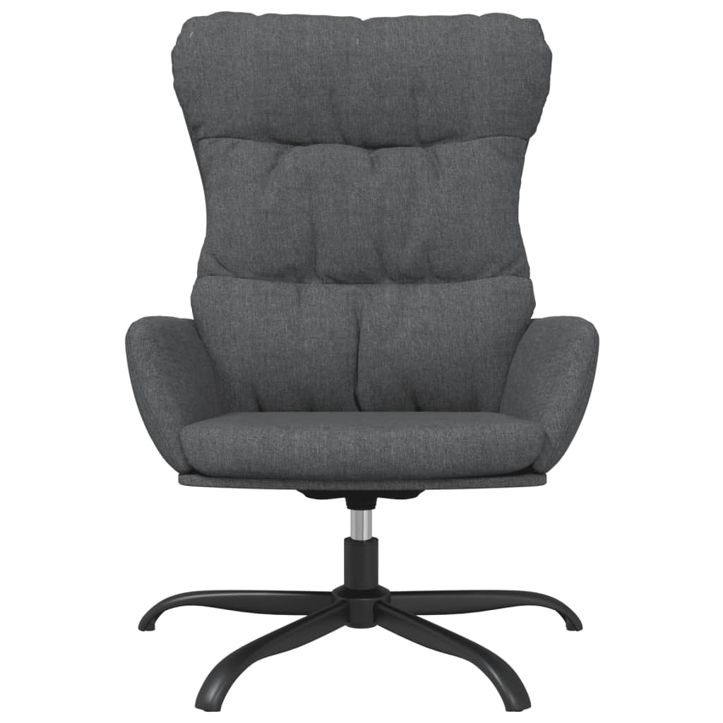 vidaXL Poilsio kėdė su taburete, tamsiai pilkos spalvos, audinys