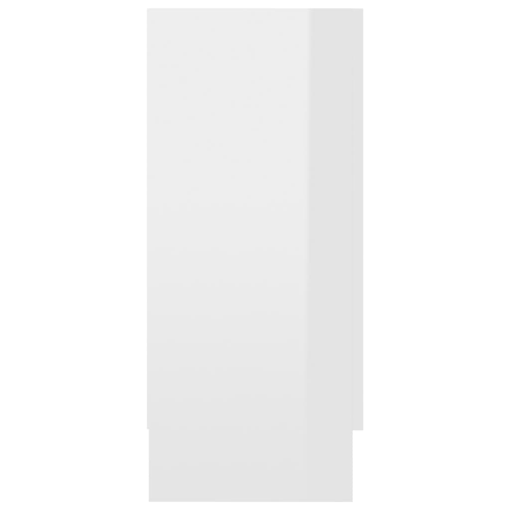 vidaXL Vitrininė spintelė, baltos spalvos, 120x30,5x70cm, MDP, blizgi