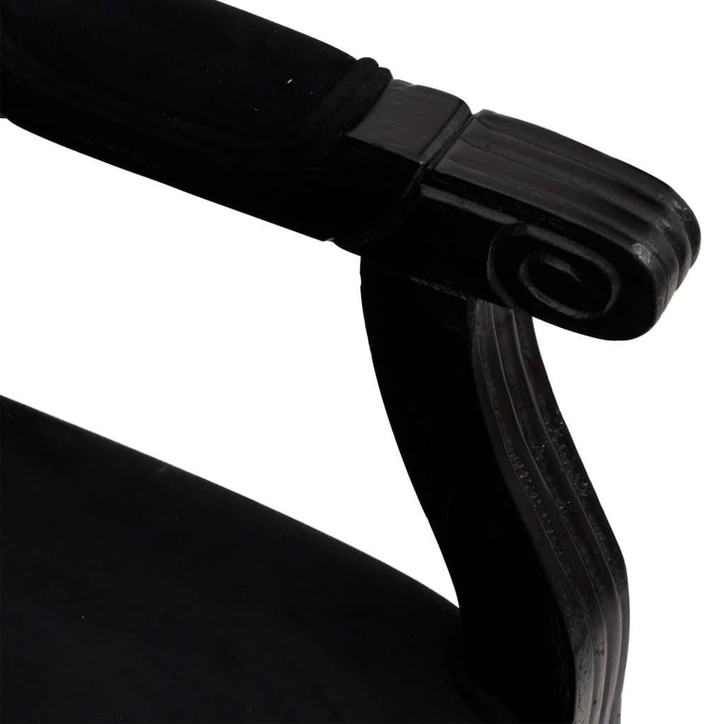 vidaXL Krėslas, juodos spalvos, 54x59x99cm, aksomas