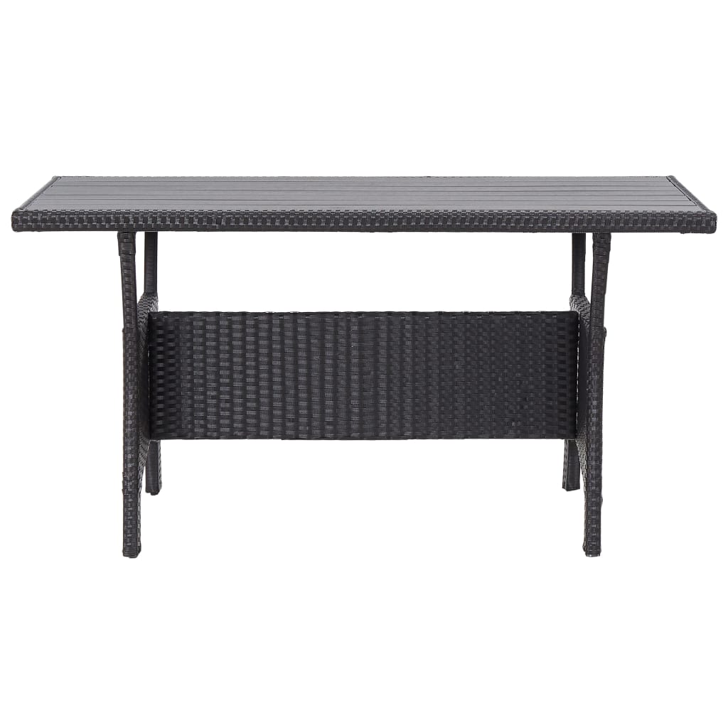 vidaXL Sodo stalas, juodos spalvos, 120x70x66cm, poliratanas