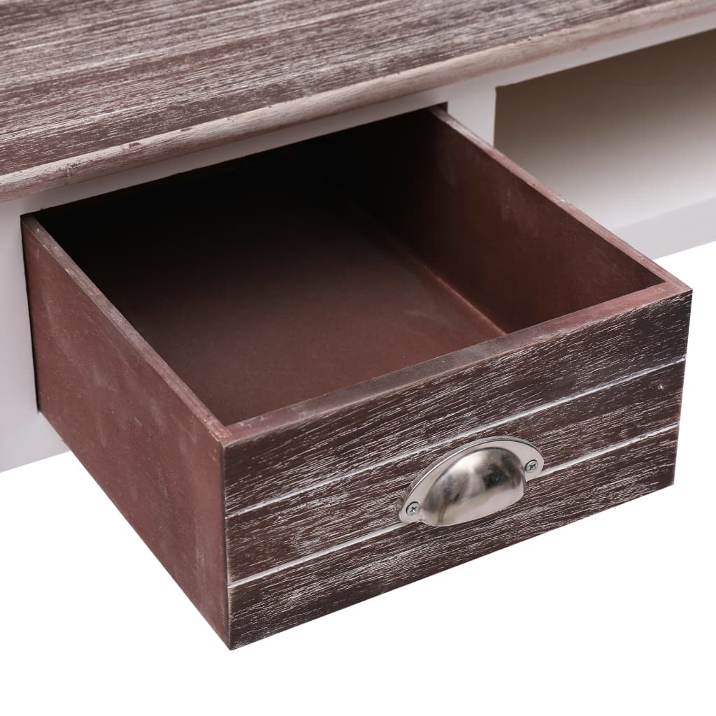 vidaXL Rašomasis stalas, rudos spalvos, 110x45x76 cm, mediena
