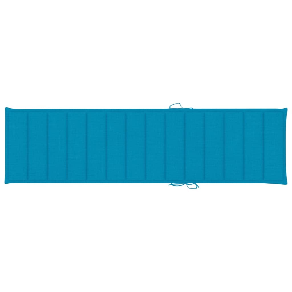 vidaXL Saulės gultai su mėlynais čiužinukais, 2vnt., tikmedžio masyvas