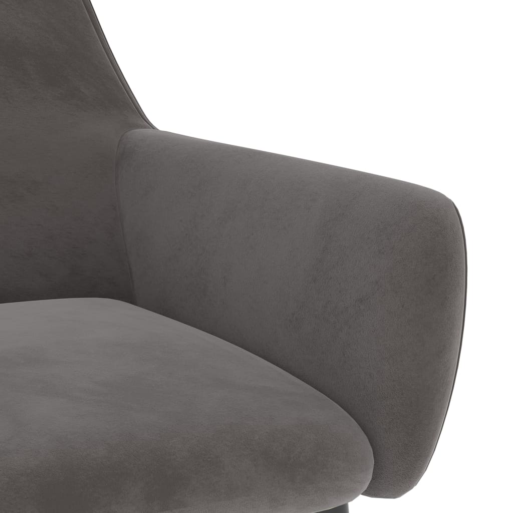 vidaXL Valgomojo kėdės, 2vnt., tamsiai pilkos spalvos, aksomas