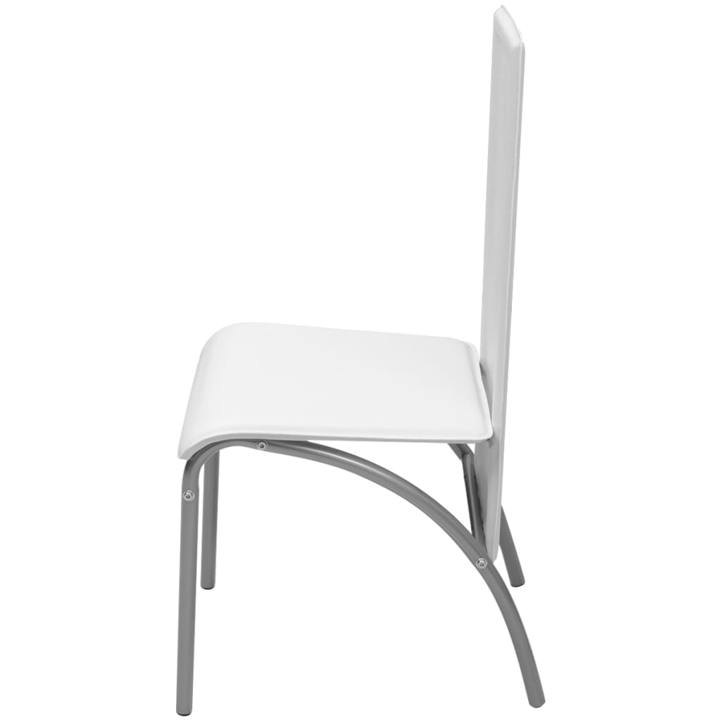 vidaXL Valgomojo kėdės, 6 vnt., baltos, dirbtinė oda