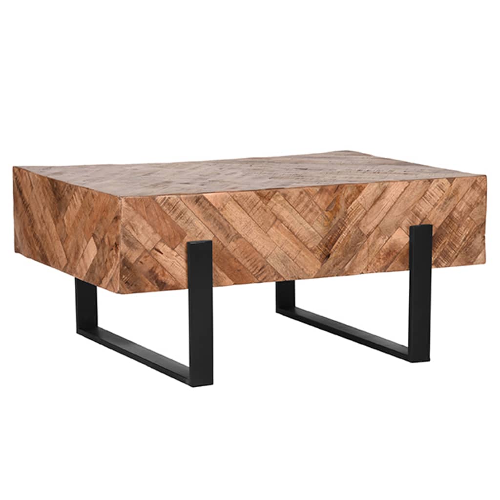 LABEL51 Kavos staliukas Float, medienos/juodos spalvos, 90x60x40cm