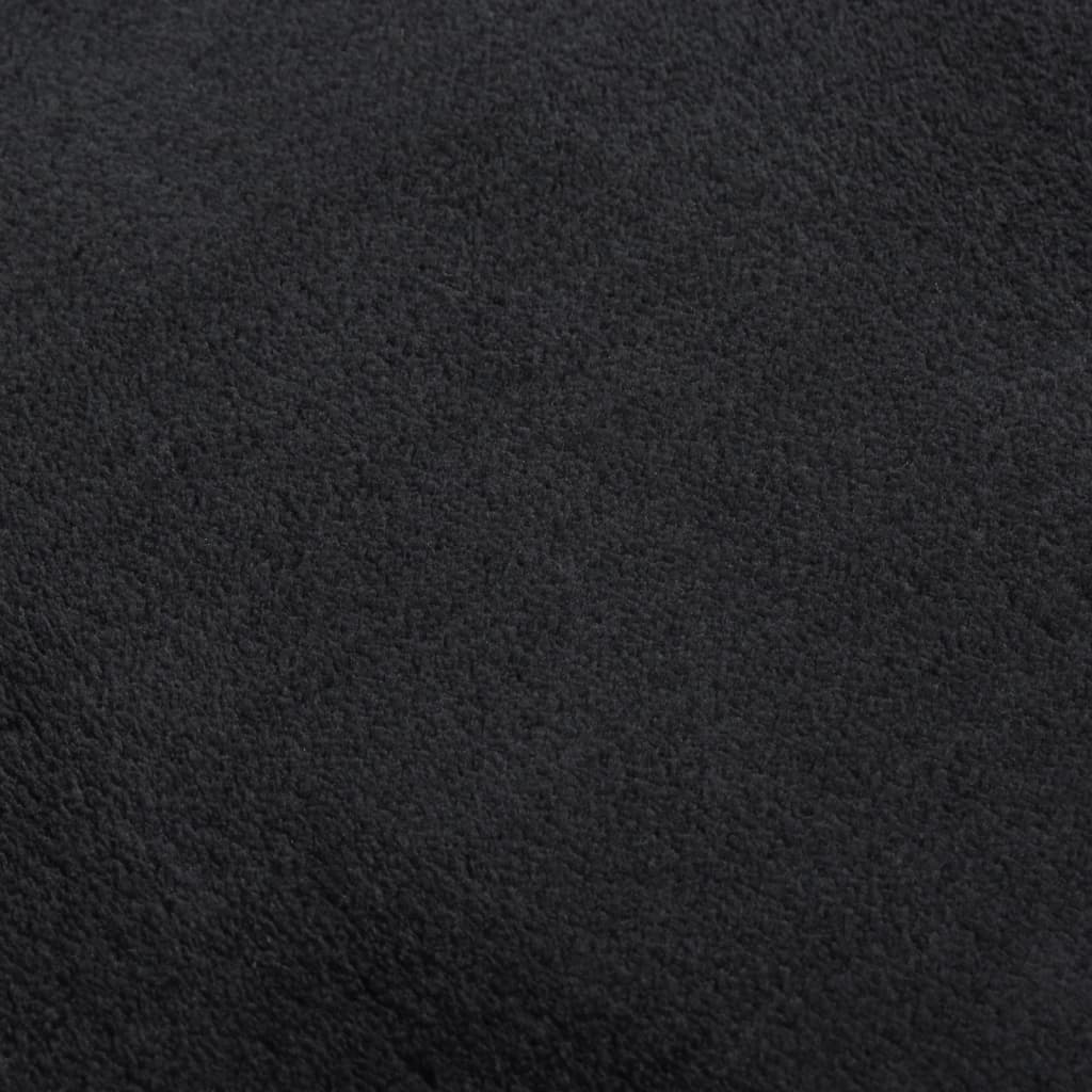 vidaXL Kilimas, juodas, 160x230cm, skalbiamas, trumpi šereliai