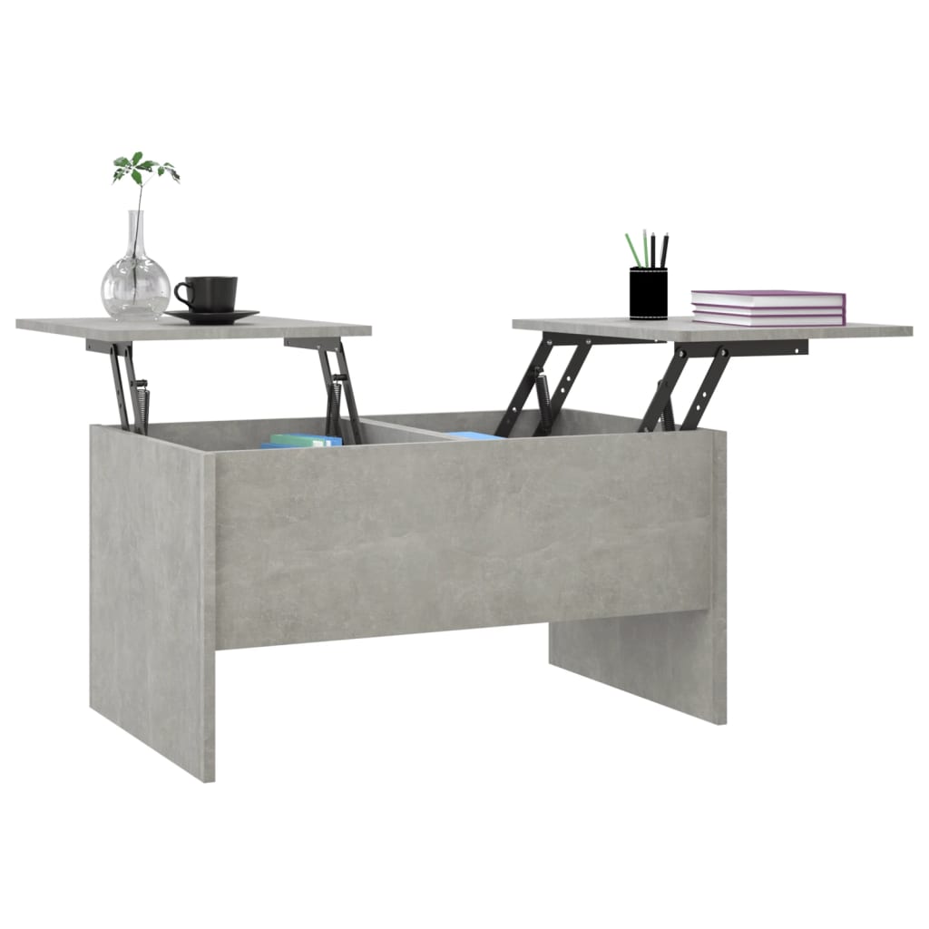 vidaXL Kavos staliukas, betono pilkas, 80x50x42,5cm, apdirbta mediena