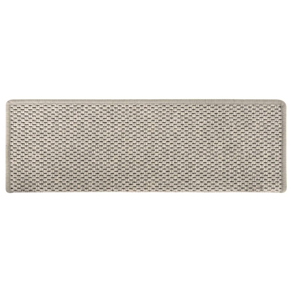 vidaXL Lipnūs laiptų kilimėliai, 15vnt., sidabrinės spalvos, 65x21x4cm