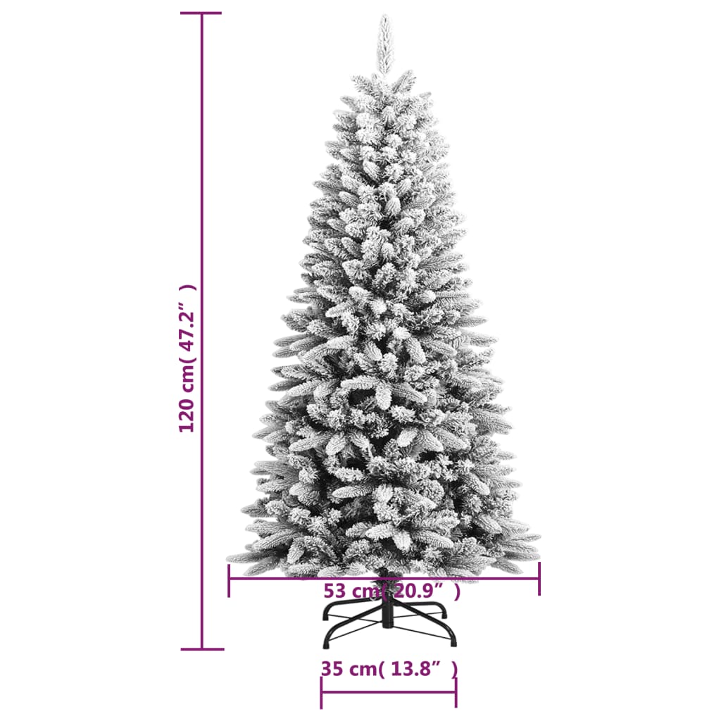 vidaXL Dirbtinė Kalėdų eglutė su sniegu, 120cm, PVC ir PE