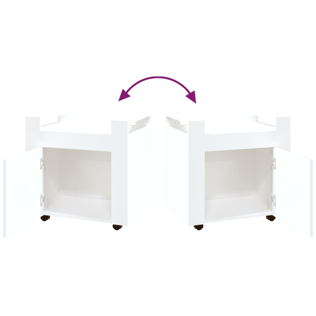 vidaXL Rašomojo stalo lentyna su ratukais, balta, 60x45x60cm, mediena
