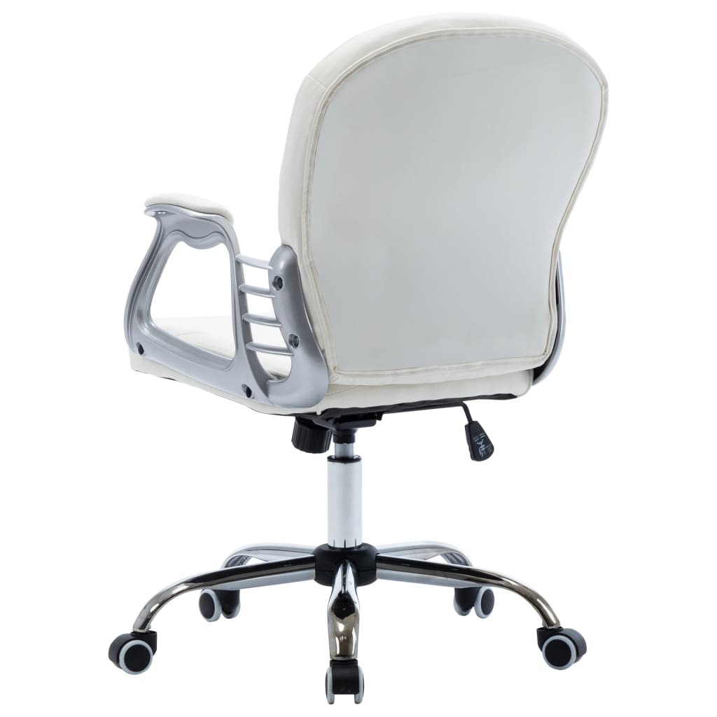 vidaXL Pasukama biuro kėdė, baltos spalvos, dirbtinė oda