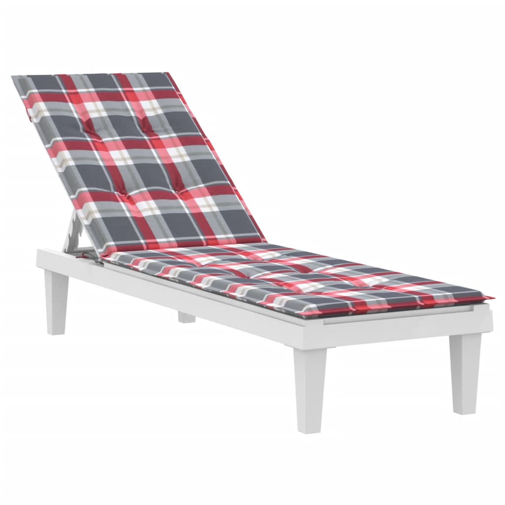 vidaXL Terasos kėdės pagalvėlė, raudona, (75+105)x50x3cm, languota