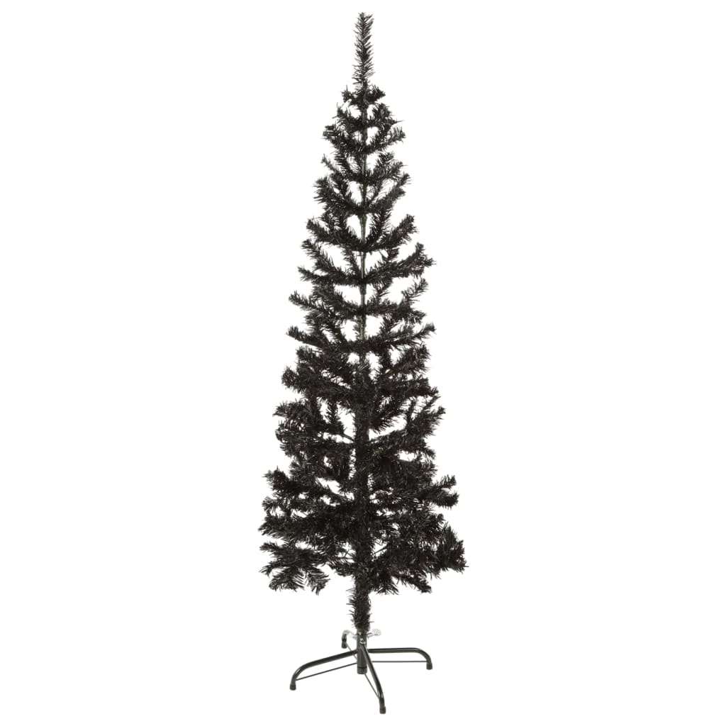 vidaXL Siaura Kalėdų eglutė, juodos spalvos, 120cm