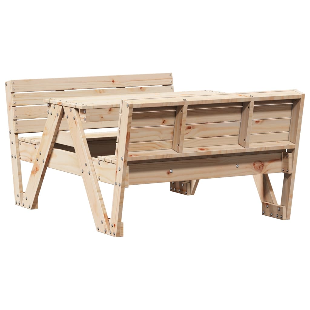 vidaXL Iškylų stalas vaikams, 88x122x58cm, pušies medienos masyvas