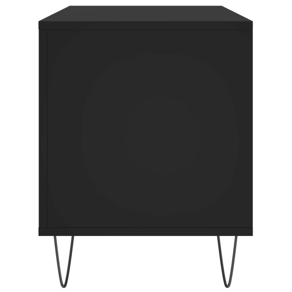 vidaXL Vinilinių plokštelių spintelė, juoda, 100x38x48cm, mediena