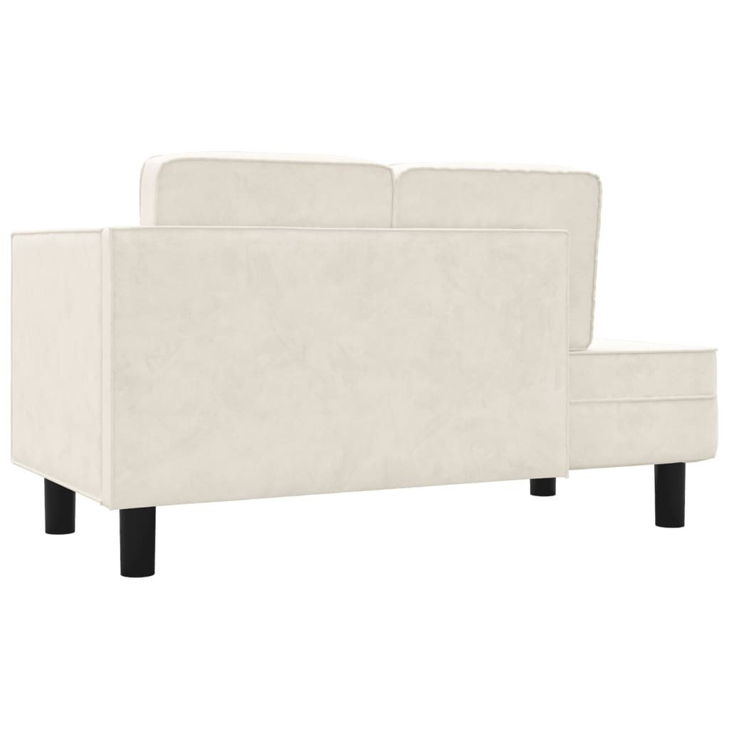 vidaXL Poilsio sofa su pagalvėmis ir ilga pagalve, kreminė, aksomas