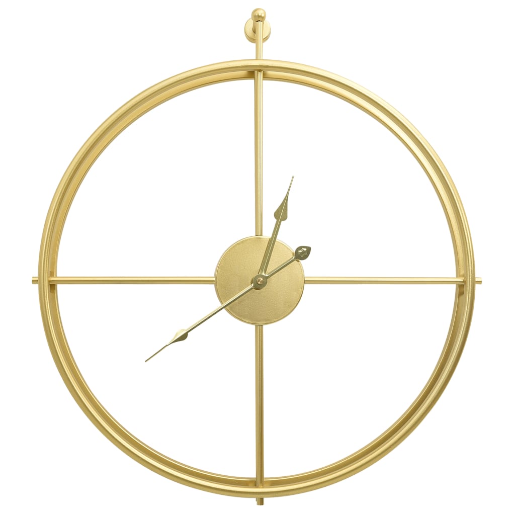 vidaXL Sieninis laikrodis, auksinės spalvos, 52cm, geležis