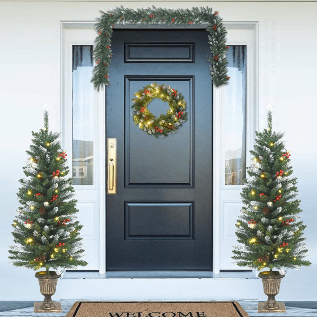 vidaXL Kalėdinių durų dekoracijų rinkinys, 4 dalių, PVC