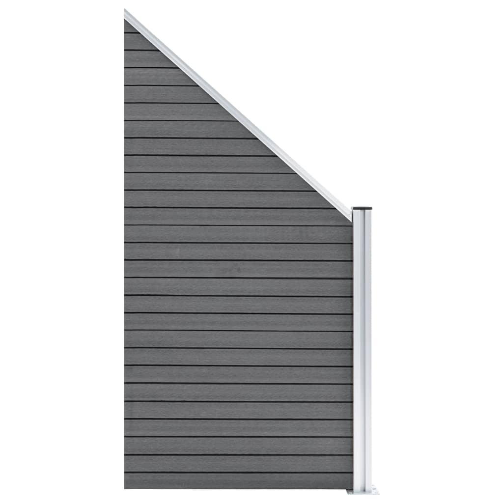 vidaXL Tvoros rinkinys, pilkos spalvos, 446x186cm, WPC