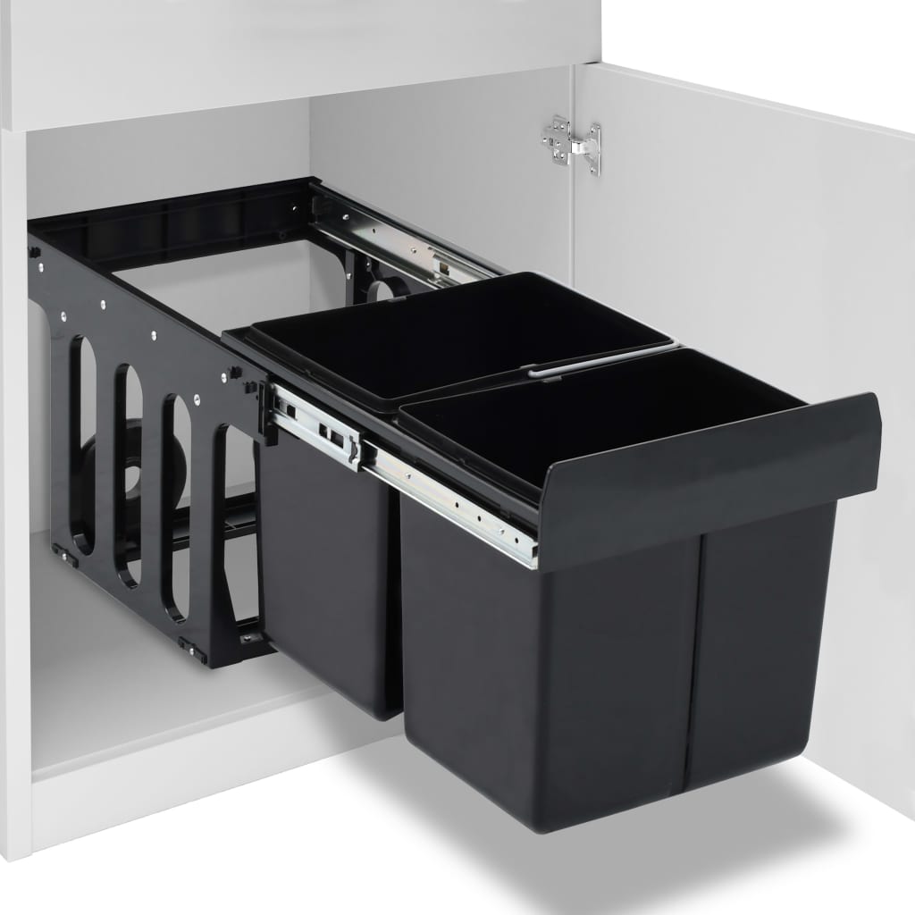 vidaXL Ištraukiama virtuvės spintelės šiukšliadėžė, 36l, soft-close