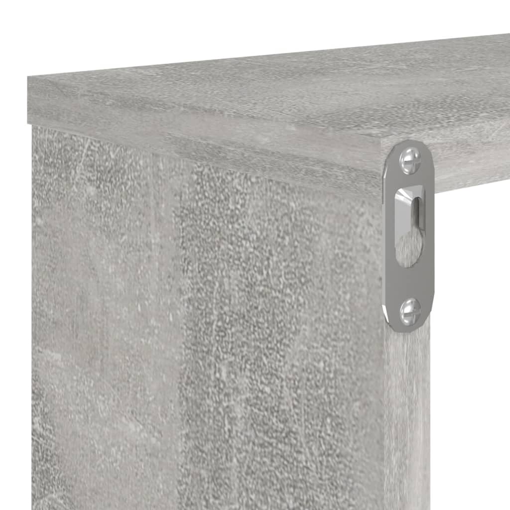 vidaXL Sieninės lentynos, 2vnt., betono pilkos, 80x15x26,5cm, MDP