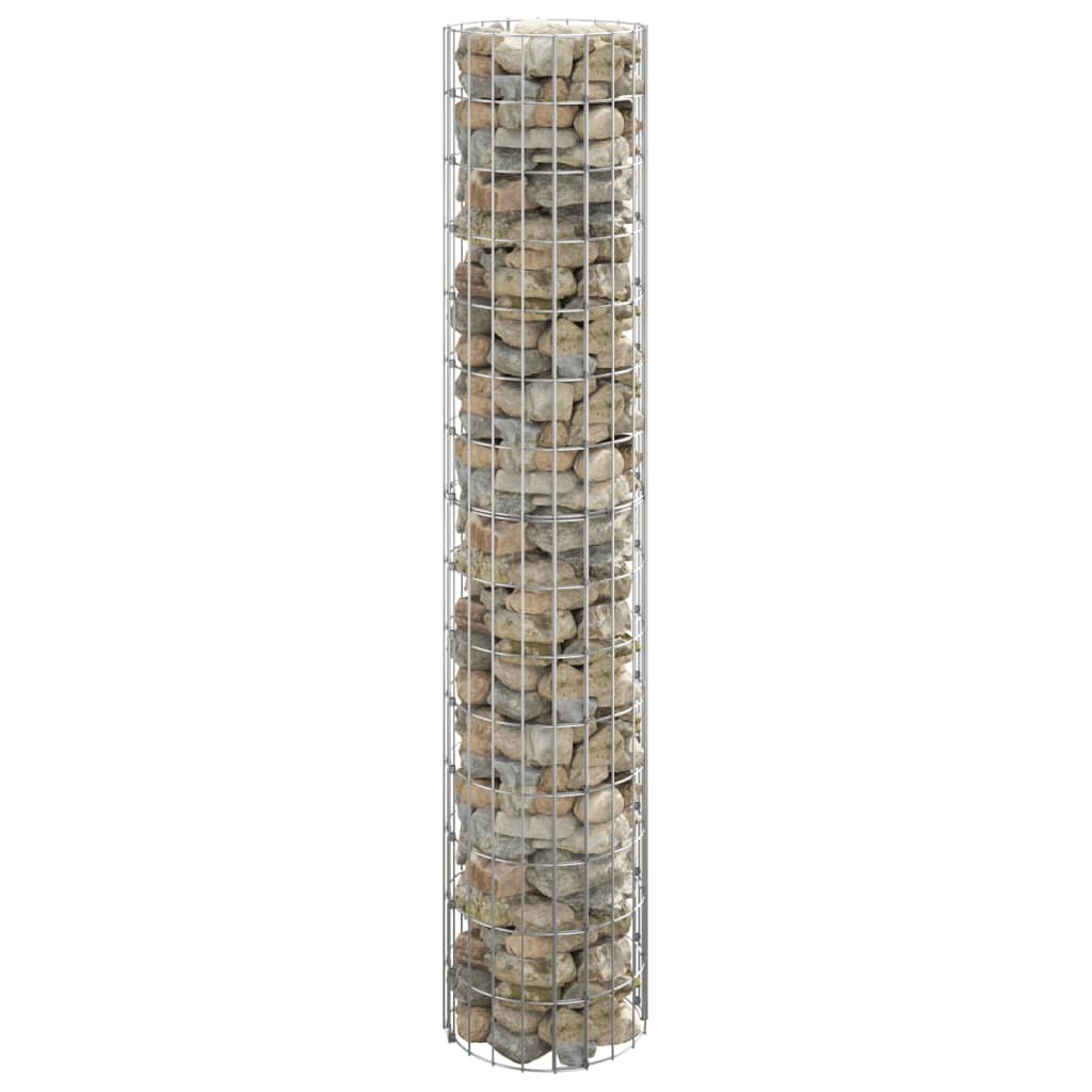 vidaXL Gabiono stulpas, 30x150cm, galvanizuotas plienas, apskritas