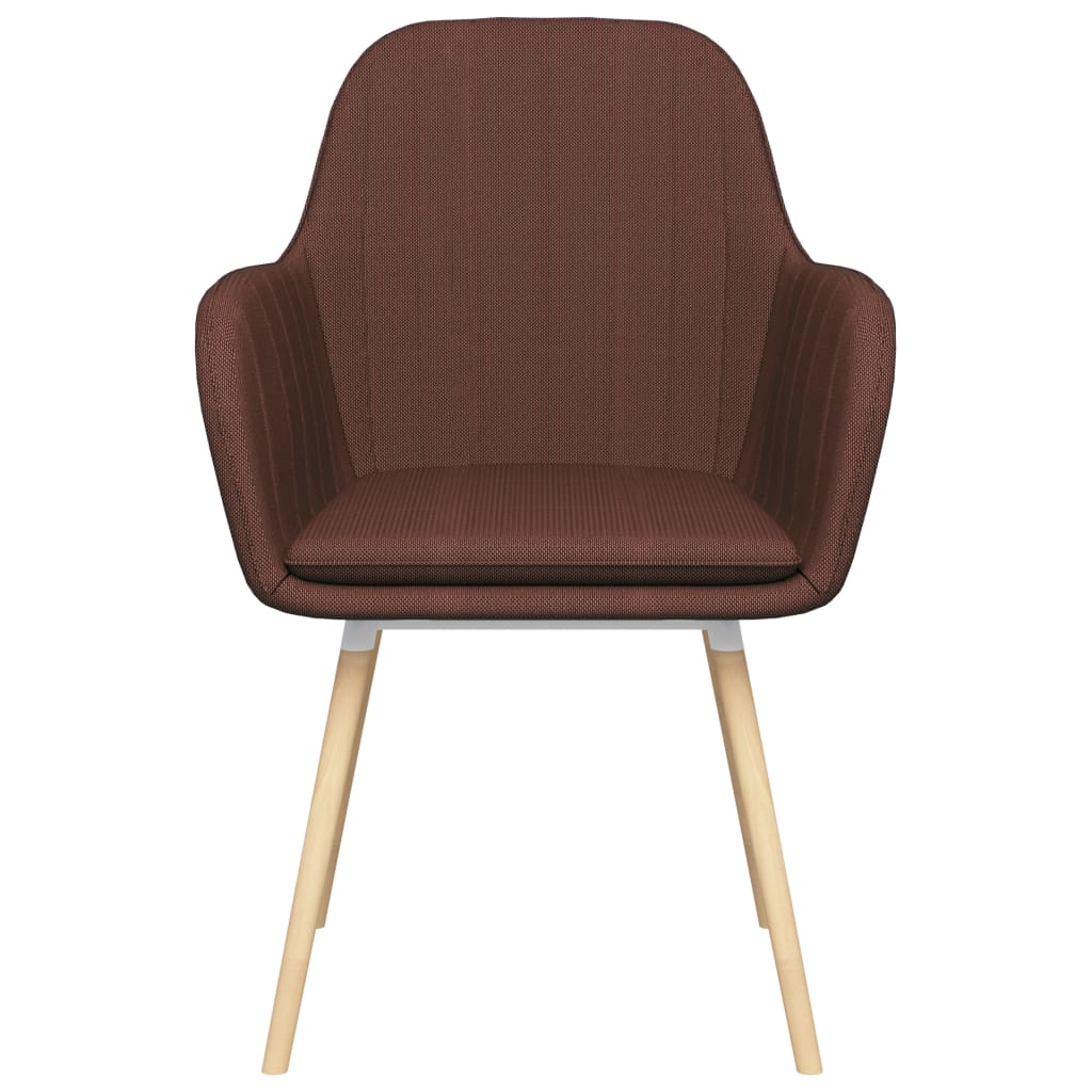 vidaXL Valgomojo kėdės su porankiais, 2vnt., rudos spalvos, audinys