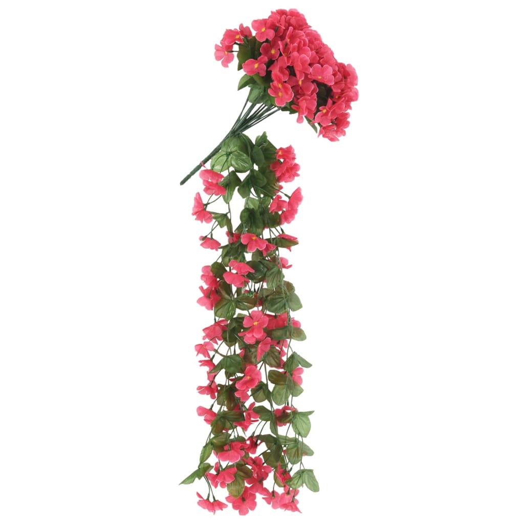 vidaXL Dirbtinių gėlių girliandos, 3vnt., rožių spalvos, 85cm