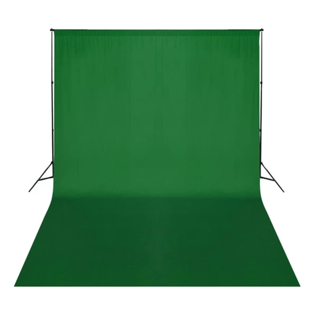 vidaXL Medvilninis fonas, žalias, 500x300 cm, "chroma key"