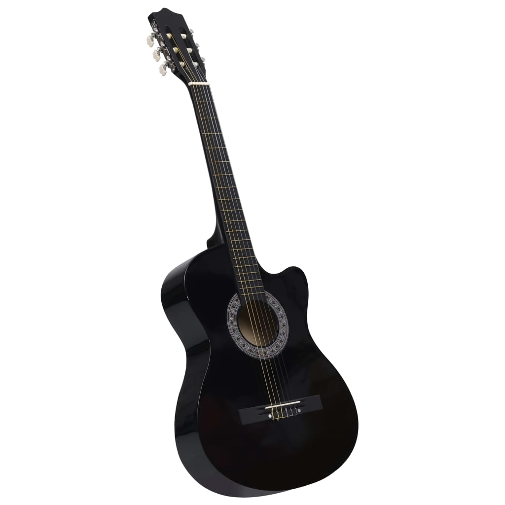 vidaXL Klasikinė gitara, juodos spalvos, 38", 6 stygos