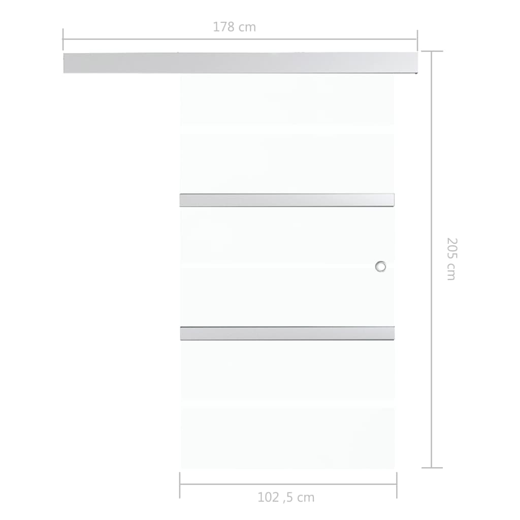vidaXL Stumdomos durys, sidabrinės, 102,5x205cm, aliuminis ir stiklas