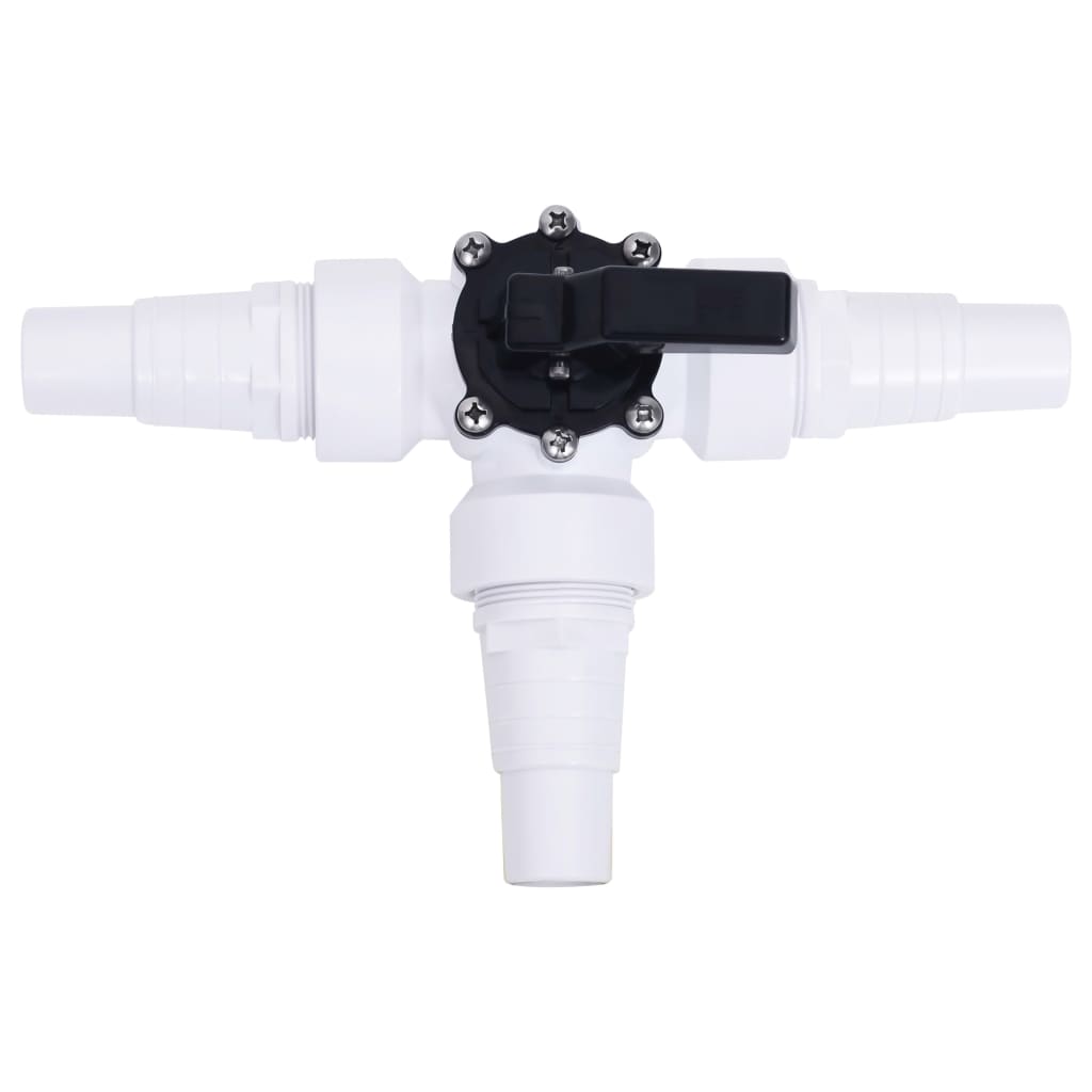 vidaXL Baseino 3 krypčių rutulinis vožtuvas, baltos ir juodos spalvos