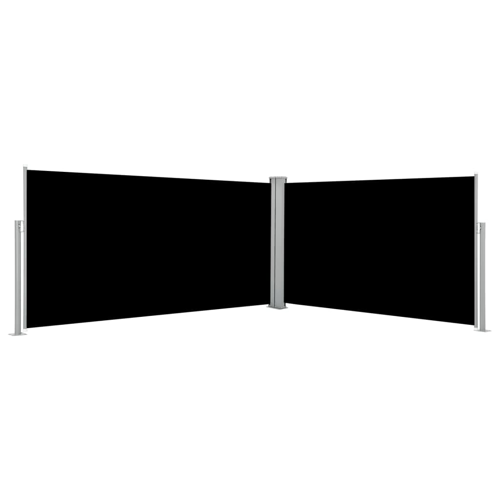 vidaXL Ištraukiama šoninė pertvara, juodos spalvos, 160x600cm