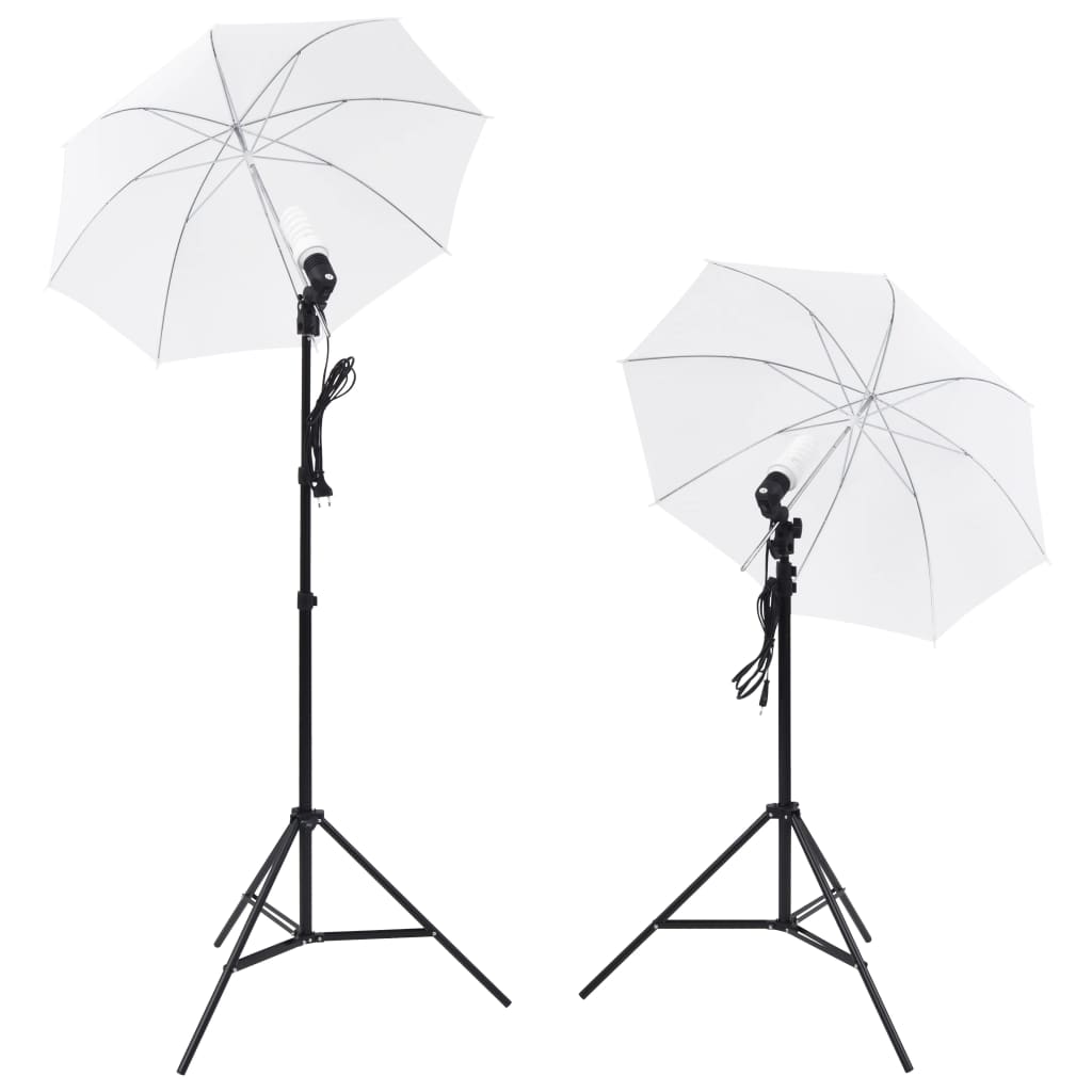 vidaXL Fotostudijos rinkinys: 5 spalvoti fonai ir 2 skėčiai