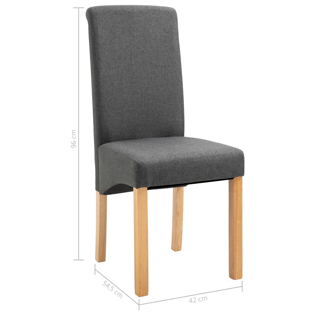 vidaXL Valgomojo kėdės, 4vnt., pilkos, audinys