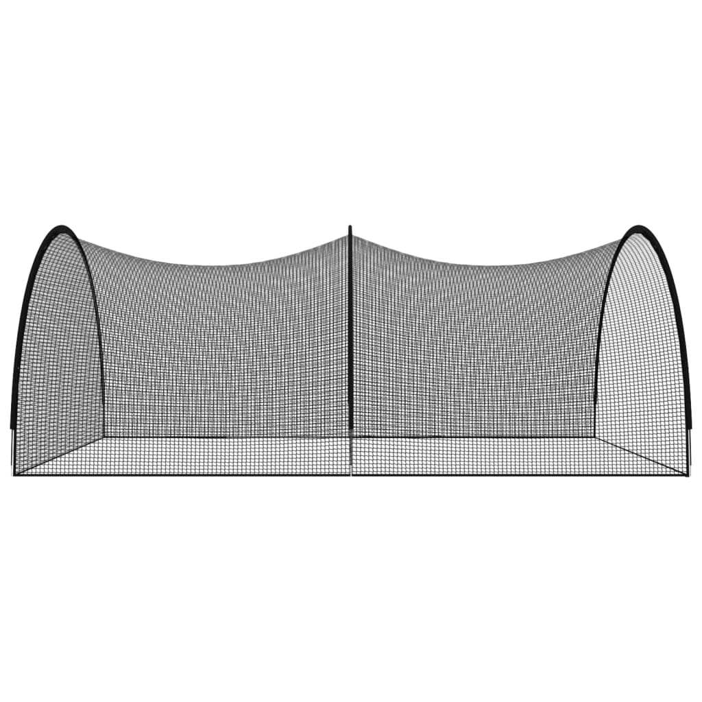 vidaXL Beisbolo mušimo tinklas, juodas, 500x400x250cm, poliesteris