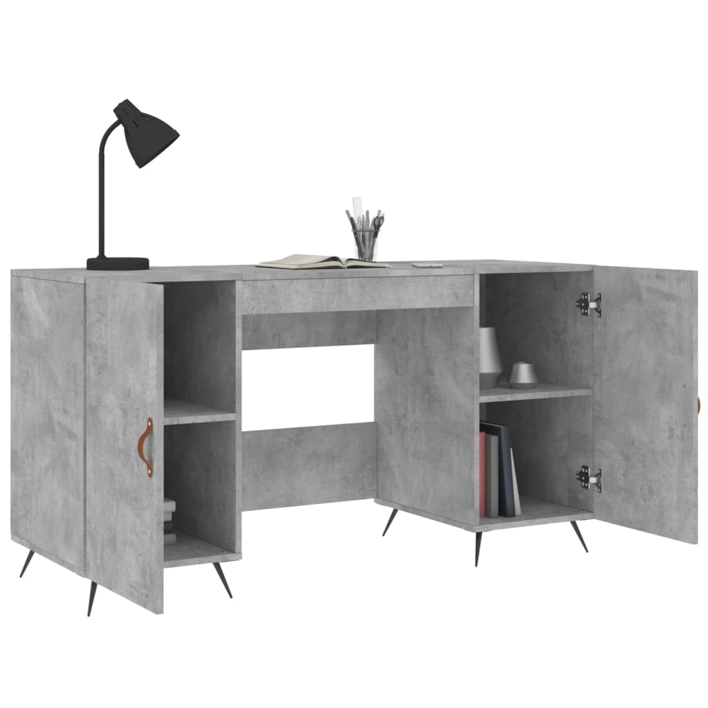 vidaXL Rašomasis stalas, betono pilkas, 140x50x75cm, apdirbta mediena