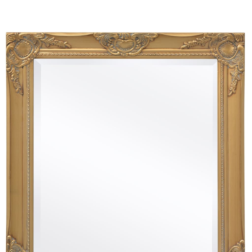 vidaXL Sieninis veidrodis, barokinis stilius, 120x60 cm, auksinės sp.