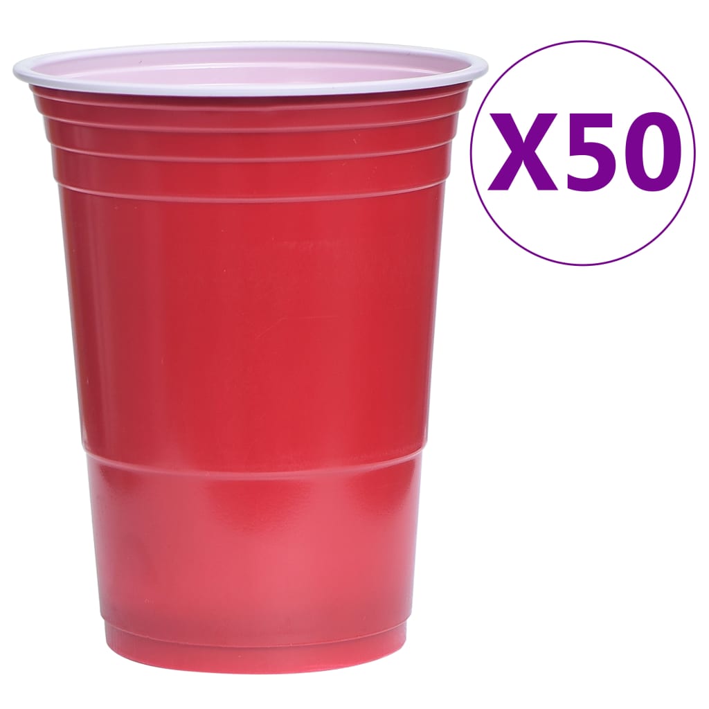 vidaXL Beer Pong stalo žaidimo rinkinys, 0,5l, plastikas