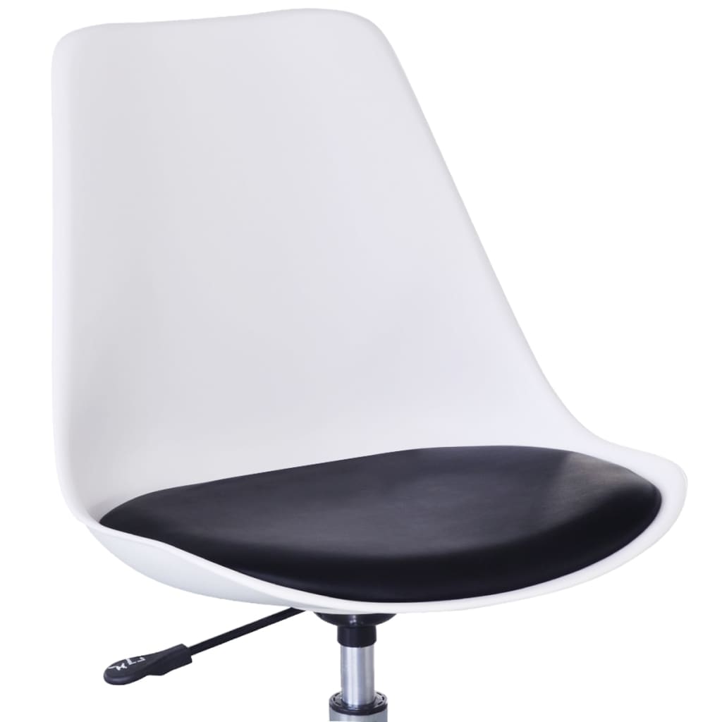 vidaXL Pasukamos valgomojo kėdės, 2vnt., baltos/juodos, dirbtinė oda