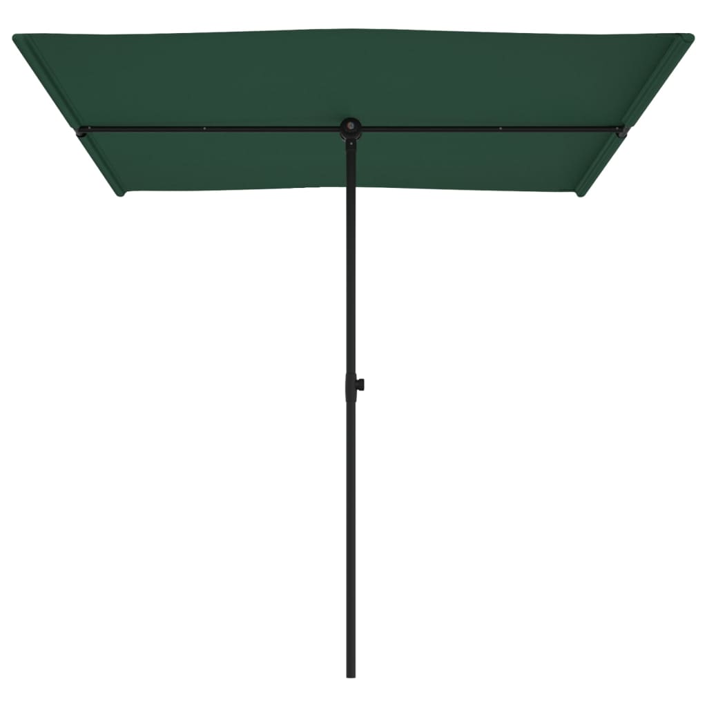 vidaXL Lauko skėtis su aliuminio stulpu, žalios spalvos, 2x1,5m