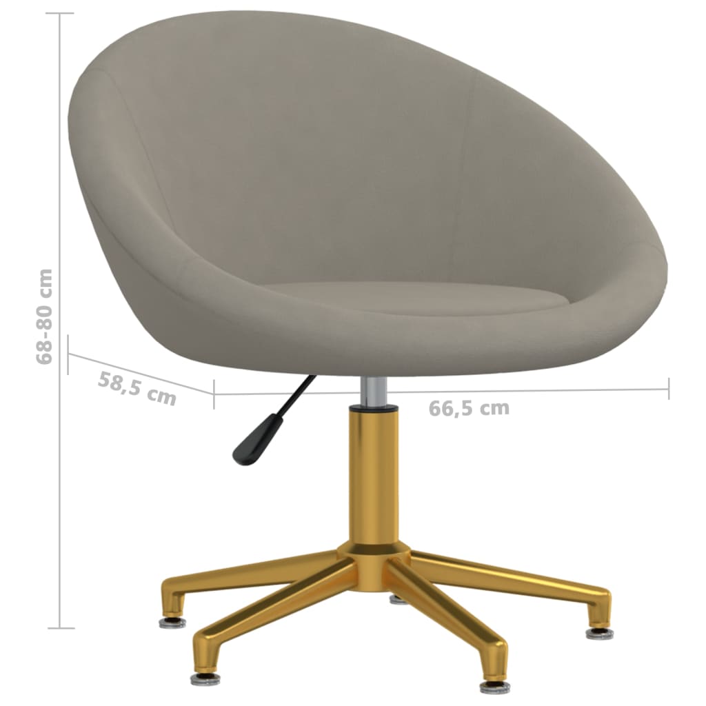 vidaXL Valgomojo kėdės, 4vnt., šviesiai pilkos, aksomas (2x330474)